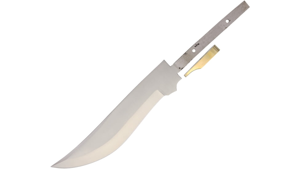 Knifemaking Upswept Knife, Overall 14.5in, Blade 9.25in L Carbon Steel L Standard Edge, Removable Brass Guard, EG-615
