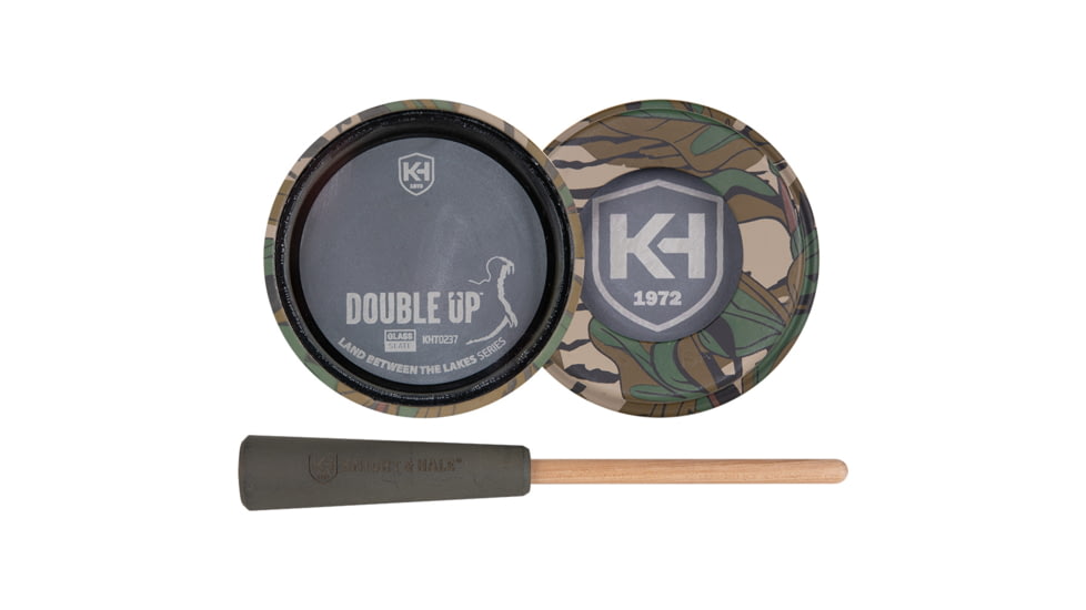 Knight &amp; Hale LBL Double Up Glass/Slate Pot Turkey Call, Mossy Oak Greenleaf, KHT0237