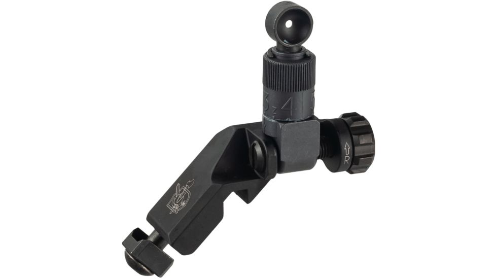 Knight's Armament 45 Degree Offset Folding Micro Rear Sight, 600 Meter, Clamp Mount, Black, 30878