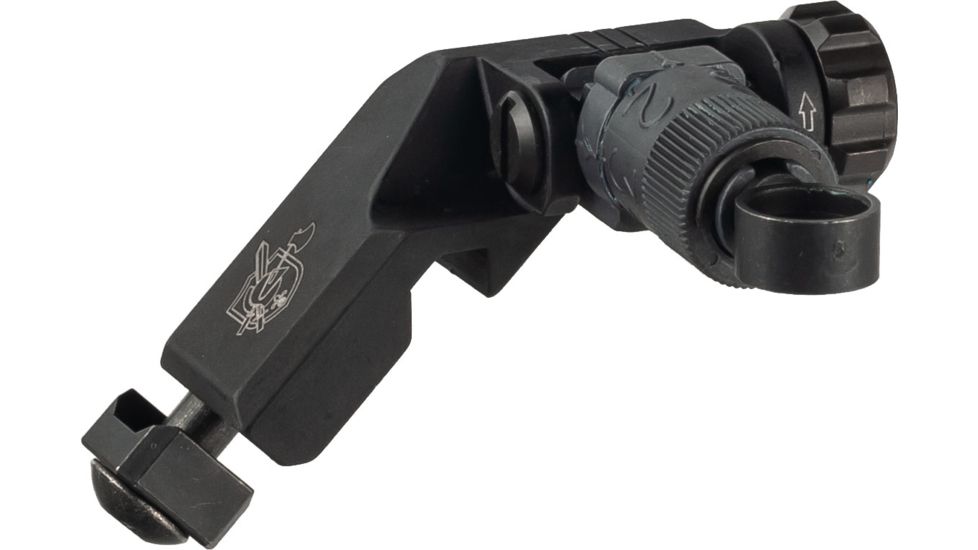 Knight's Armament 45 Degree Offset Folding Micro Rear Sight, 600 Meter, Clamp Mount, Black, 30878