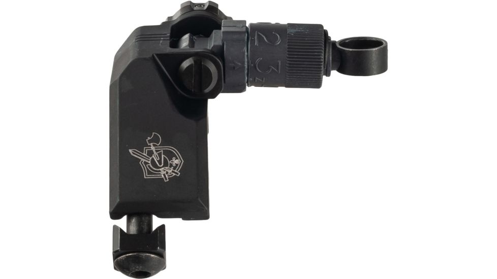 Knight's Armament 45 Degree Offset Folding Micro Rear Sight, 600 Meter, Clamp Mount, Black, 30878