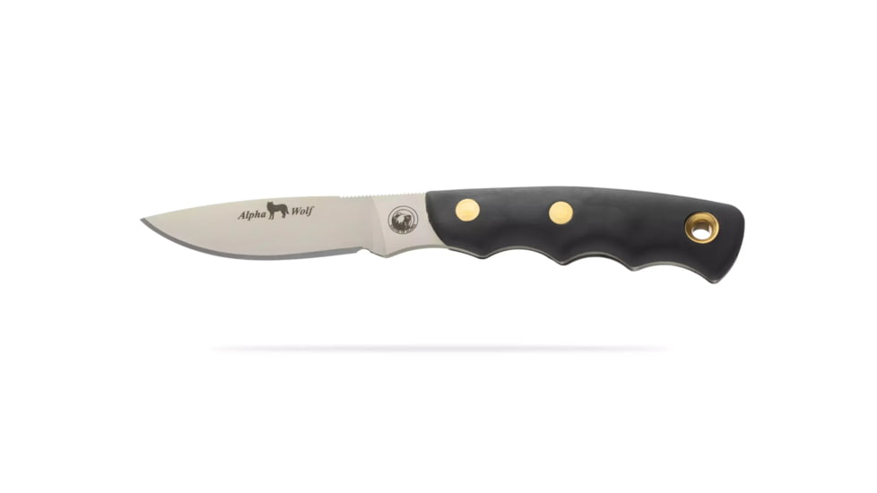 Knives of Alaska Alpha Wolf / Cub Bear Combo Fixed Blade Knives, 3in / 2.75in, CPM MagnaCut Stainless Steel, Drop Point /Caping Blade, Santoprene, Black Handle, 00372FG