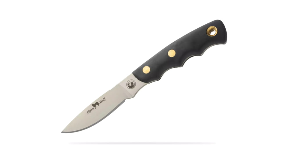 Knives of Alaska Alpha Wolf / Cub Bear Combo Fixed Blade Knives, 3in / 2.75in, CPM MagnaCut Stainless Steel, Drop Point /Caping Blade, Santoprene, Black Handle, 00372FG