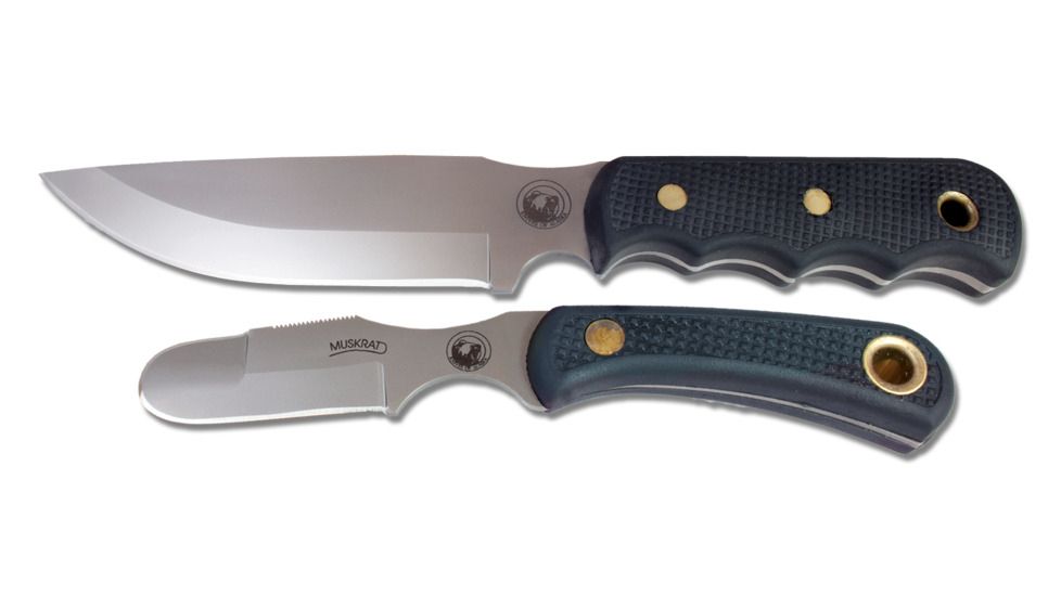 Knives of Alaska Bush Camp Muskrat Combo Suregrip Handle Knives, Black, 00307FG