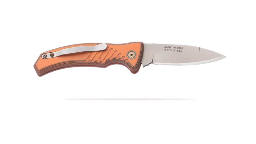 Knives of Alaska Eagle Auto Automatic Folding Knife, 2.9in, CPM MagnaCut Stainless Steel, Spear Point Blade, G10, Orange/Black Handle, 00958FG