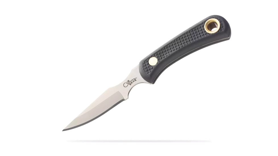 Knives of Alaska Alpha Wolf / Cub Bear Combo Fixed Blade Knives, 3in / 2.75in, CPM MagnaCut Stainless Steel, Drop Point /Caping Blade, Santoprene, Black Handle, 00372FG