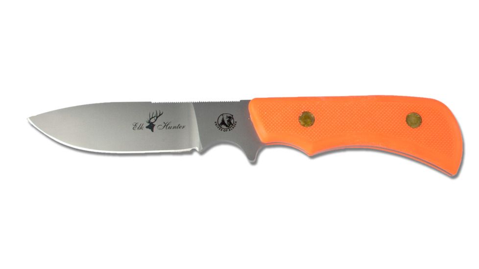 Knives of Alaska Trekker Series Elk Hunter D2 Knife, Suregrip Handle, Hunters Orange, 00177FG