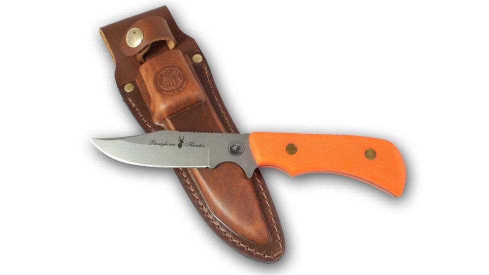 Knives of Alaska Trekker Series Pronghorn D2 Knife, Suregrip Handle, Hunters Orange 00176FG