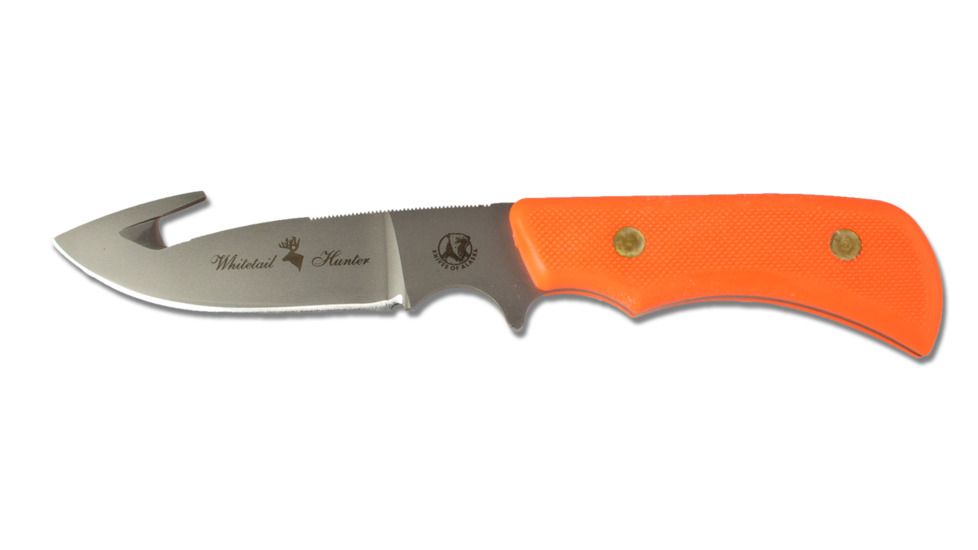 Knives of Alaska Trekker Series Whitetail Hunter D2 Knife, Suregrip Handle, Hunters Orange, 00178FG