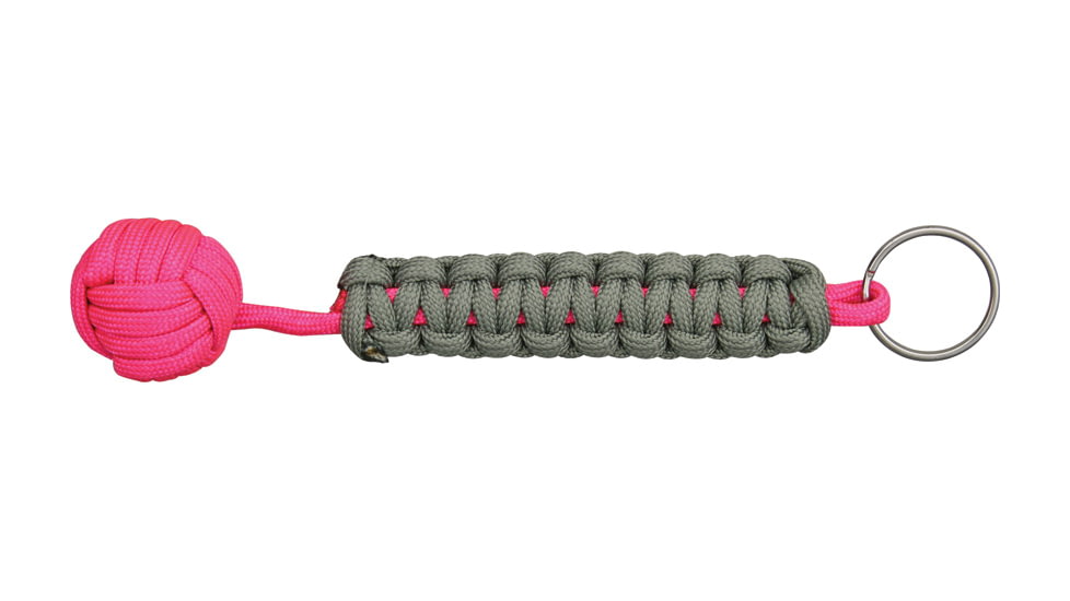 Knotty Boys 6 in. Monkey Fist Keychain, Foliage-Pink KYKM0704