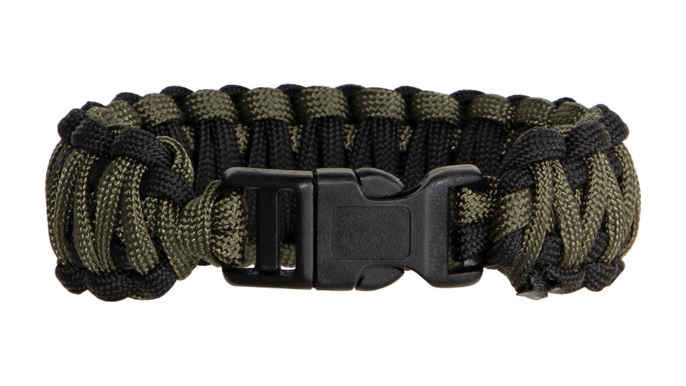 Knotty Boys Fat Boy Survival Bracelet, Black-OD Green, 8in. Diameter KY116