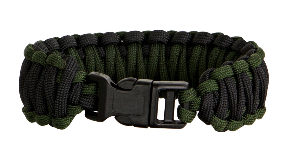 Knotty Boys Fat Boy Survival Bracelet, Black-OD Green, 9in. Diameter KY106