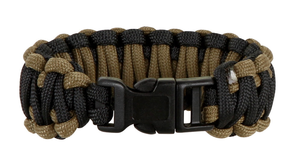 Knotty Boys Fat Boy Survival Bracelet, Coyote Brown-Black, 8in. Diameter KY117