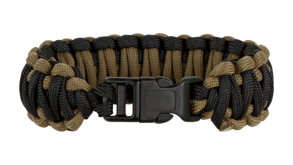 Knotty Boys Fat Boy Survival Bracelet, Coyote Brown-Black, 9in. Diameter KY107