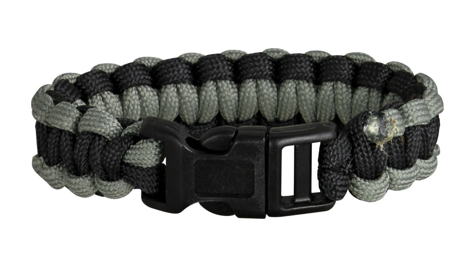 Knotty Boys Single Weave Survival Bracelet, Black and Foliage, 9in. Diameter KY214