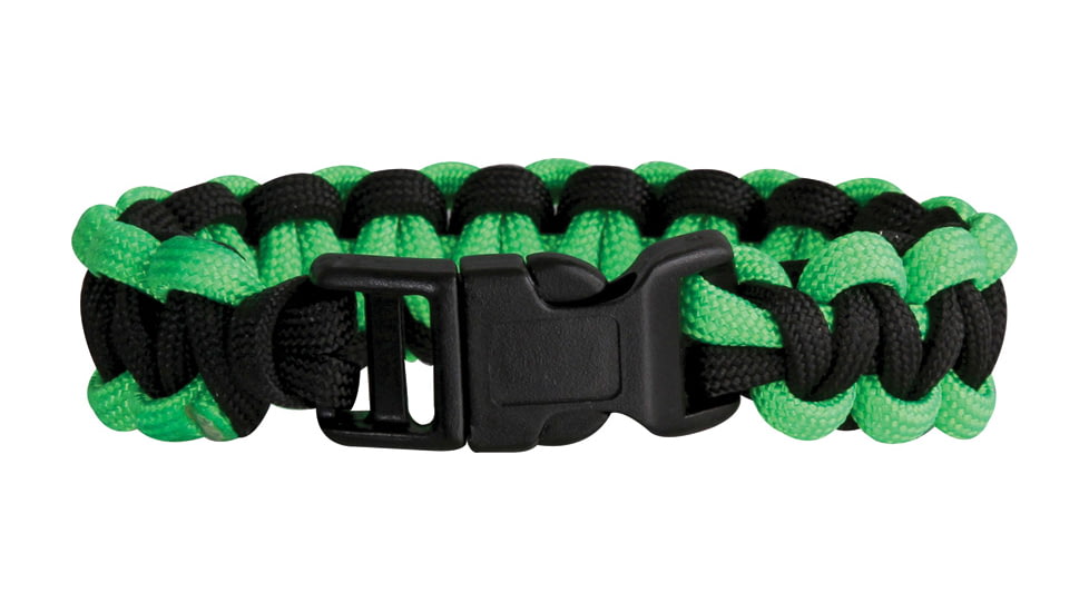 Knotty Boys Single Weave Survival Bracelet, Black-Lime Green, 8in. Diameter KY213