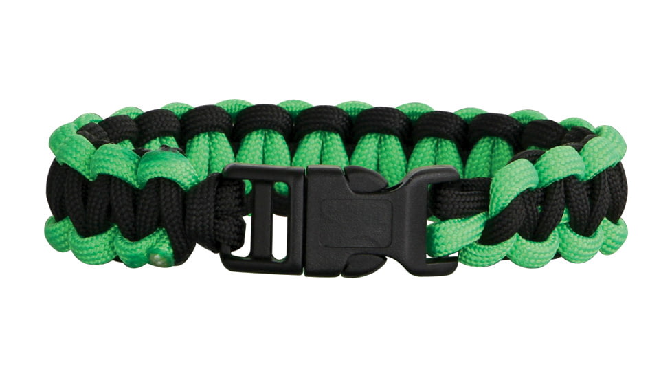 Knotty Boys Single Weave Survival Bracelet, Black-Lime Green, 9in. Diameter KY203