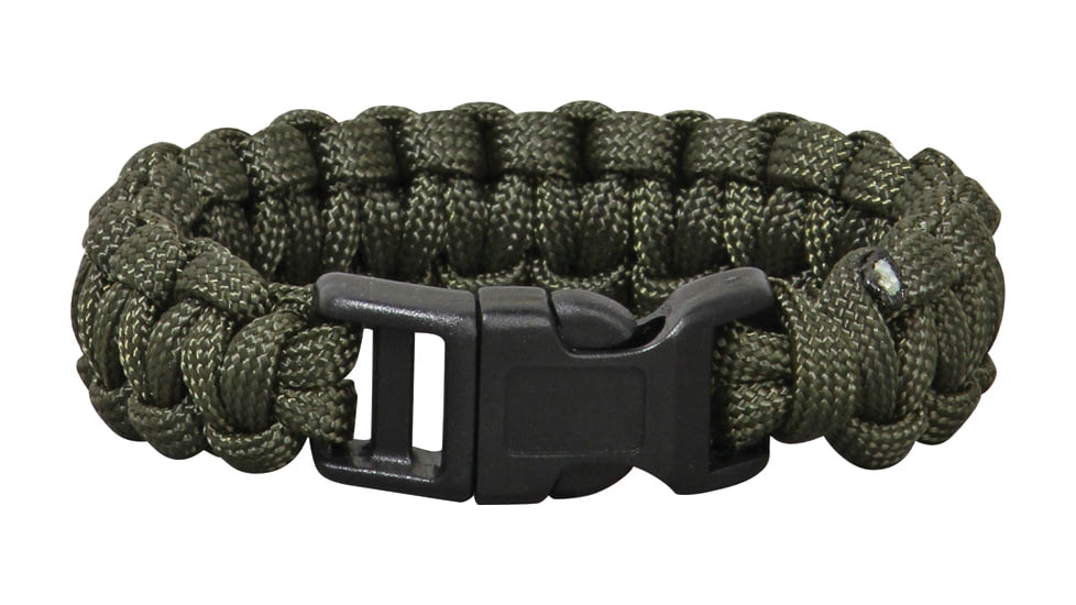 Knotty Boys Single Weave Survival Bracelet, OD Green, 8in. Diameter KY215