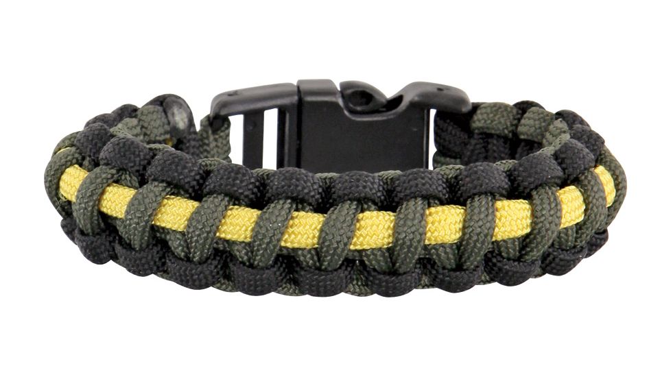 Knotty Boys Themed Survival Bracelet, Black-Dark Gray-Gold, Medium KY135