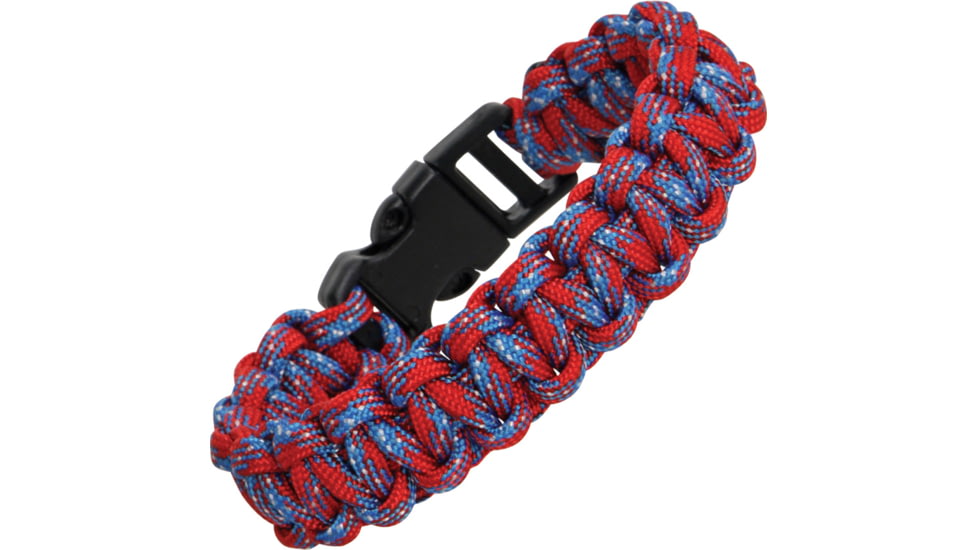 Knotty Boys Themed Survival Bracelet, Red-Blue-Gray, Large KY351