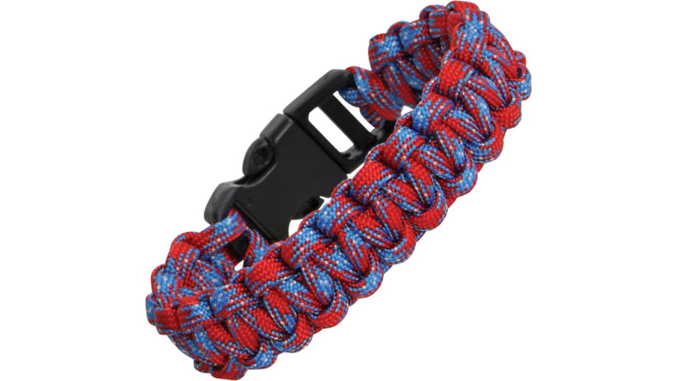 Knotty Boys Themed Survival Bracelet, Red-Blue-Gray, Medium KY361
