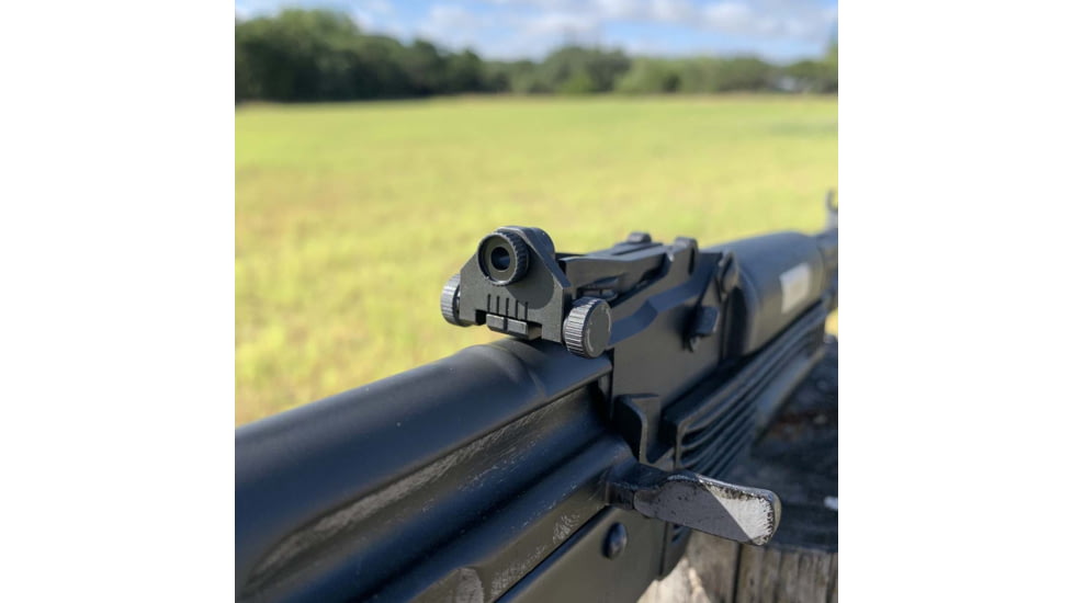 KNS Precision AK Adjustable Rear Peep Sight, Black, AK EL-WIN