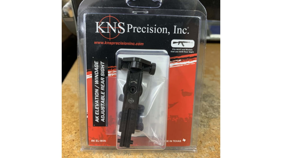 KNS Precision AK Adjustable Rear Peep Sight, Black, AK EL-WIN