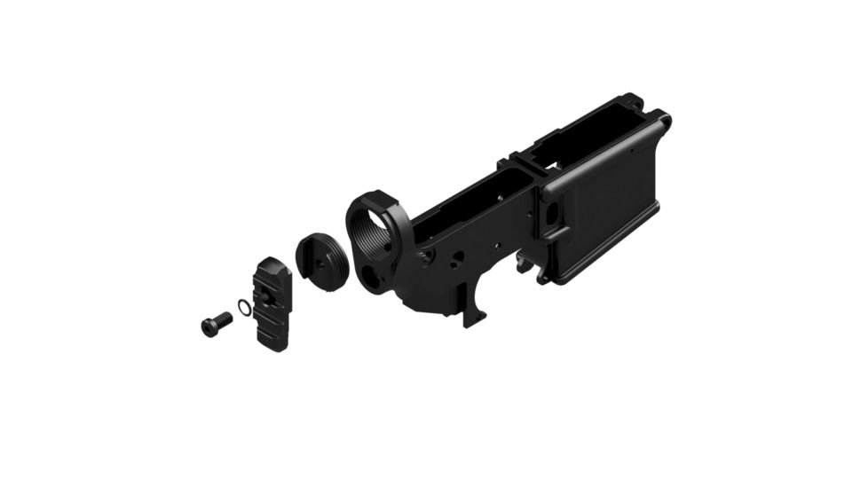 KNS Precision AR15 Buffer to Picatinny Rail Adapter Kit with Flange, Black, AR/MCX Adap w/ Flange