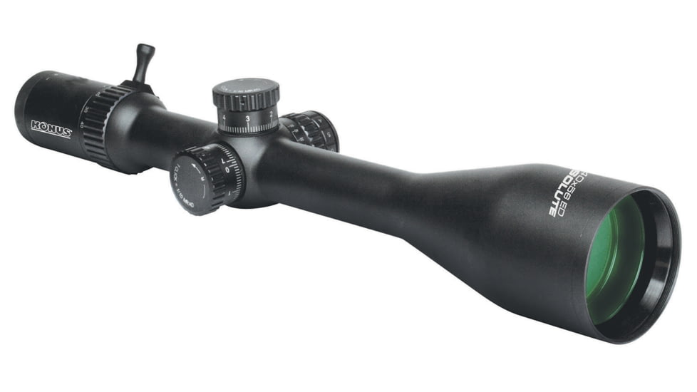 Konus Absolute Rifle Scope, 5-40x56mm, 30mm Tube, 1/2 MDOT Reticle, Matte Black, 7179