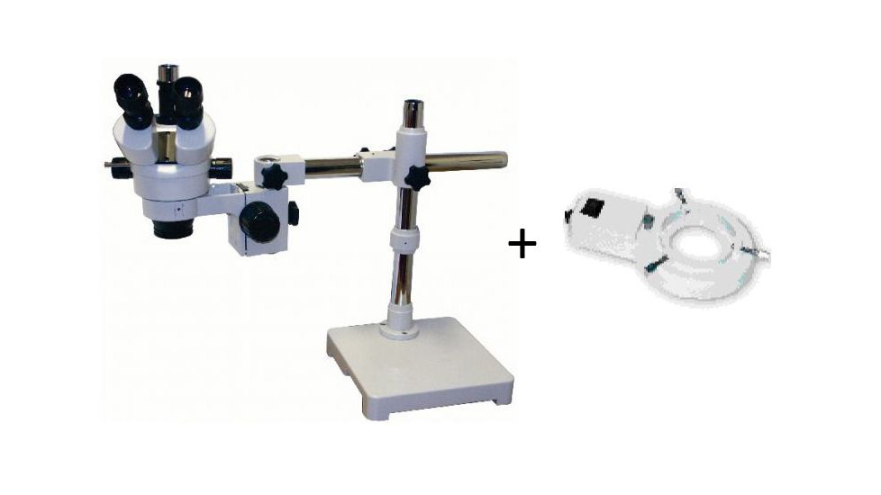 Konus Crystal-Pro 7x-45x Stereoscopical Trinocular Microscope 5424 w/ Konus Microscope Direct Light Illuminator 120V 5483