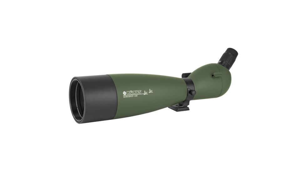 Konus Konuspot-100 20-60X100 mm Angled Spotting Scope w/ Objective Lens Case and Camera Adapter, Green, 7122B