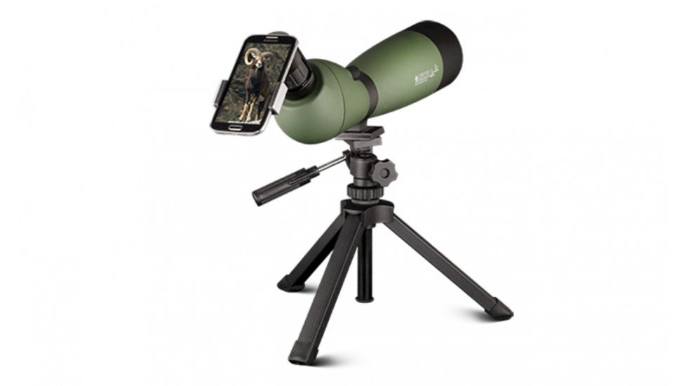 Konus KonuSpot-80 20-60x80 Angled Spotting Scope,Tripod/Case/Camera &amp; Smartphone Adapter, Green, 7120B