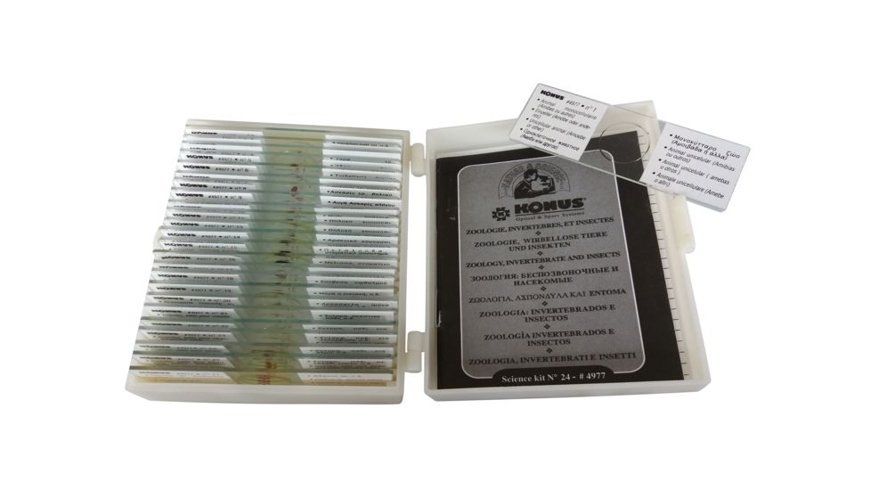Konus Prepared Slides for Konus Kids Microscopes, Set of 25, Set for Zoology Teaching, Part 1 4977