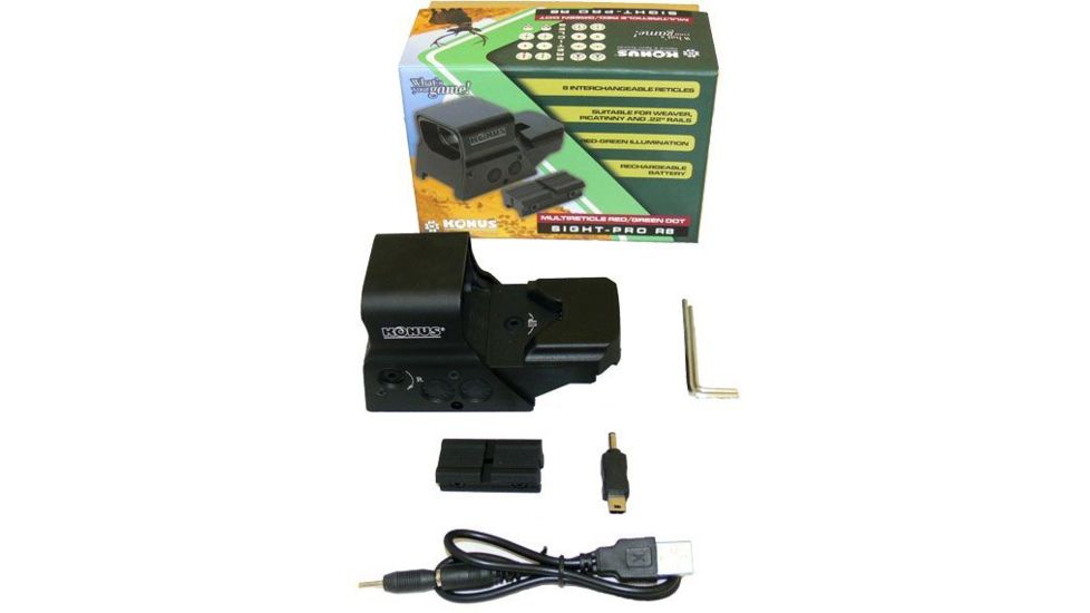 Konus Sight-Pro R8 Rechargeable Red/Green Dot Sight w/8 Reticles 7376
