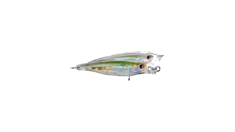 Koppers Live Target Glass Minnow Popper Lure 3" - Silver/Green 120893