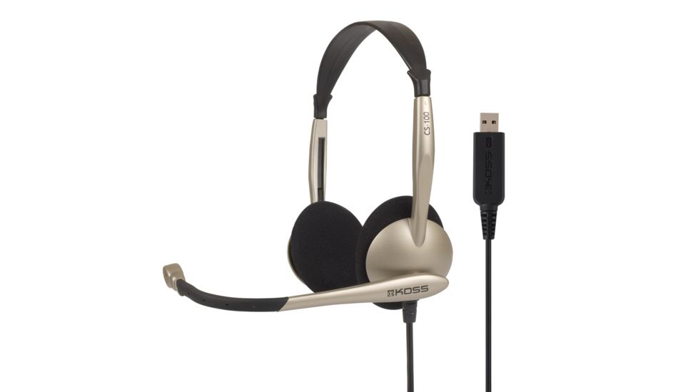 Koss CS100 USB Gaming Headset, Titanium/Black, NSN 5965-32-015-8412 , 5965320158412, CS100 USB