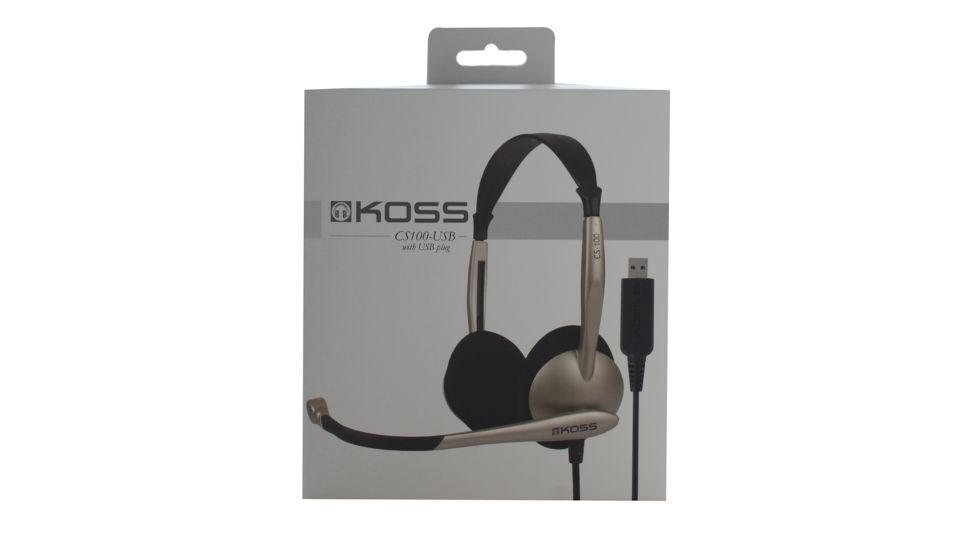 Koss CS100 USB Gaming Headset, Titanium/Black, NSN 5965-32-015-8412 , 5965320158412, CS100 USB