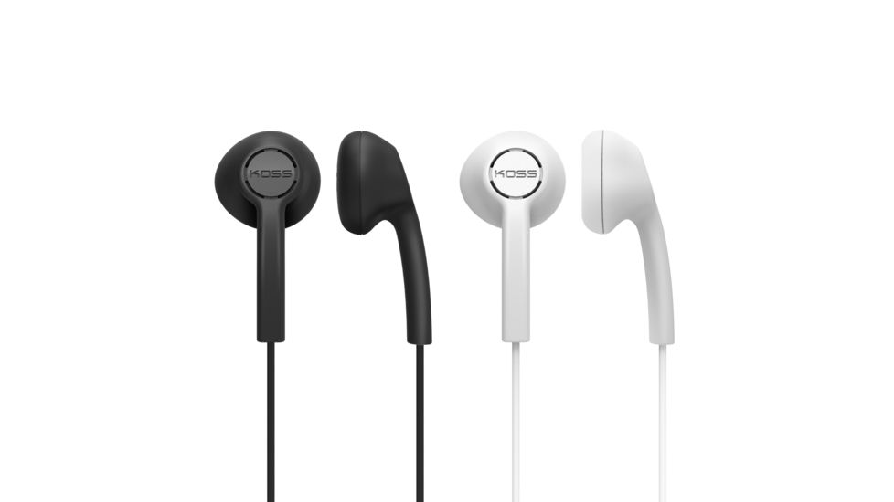 Koss KE7 Stereo Earbuds, Black/White, NSN 5965-32-015-8412 , 5965320158412, KE7
