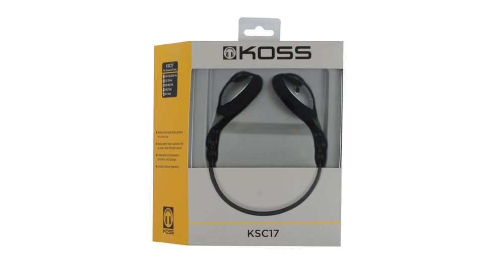 Koss KSC17 Behind-the-Neck Portable Headphone, Black, NSN 5965-32-015-8412 , 5965320158412, KSC17