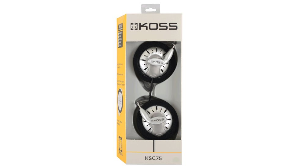Koss KSC75 EarClip Stereo Headphone, Silver, NSN 5965-32-015-8412 , 5965320158412, KSC75