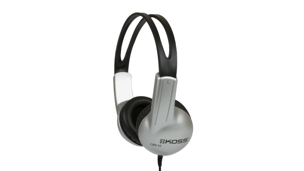 Koss UR10 Lighweight Home Headphone, Silver/Black, NSN 5965-32-015-8412 , 5965320158412, UR10