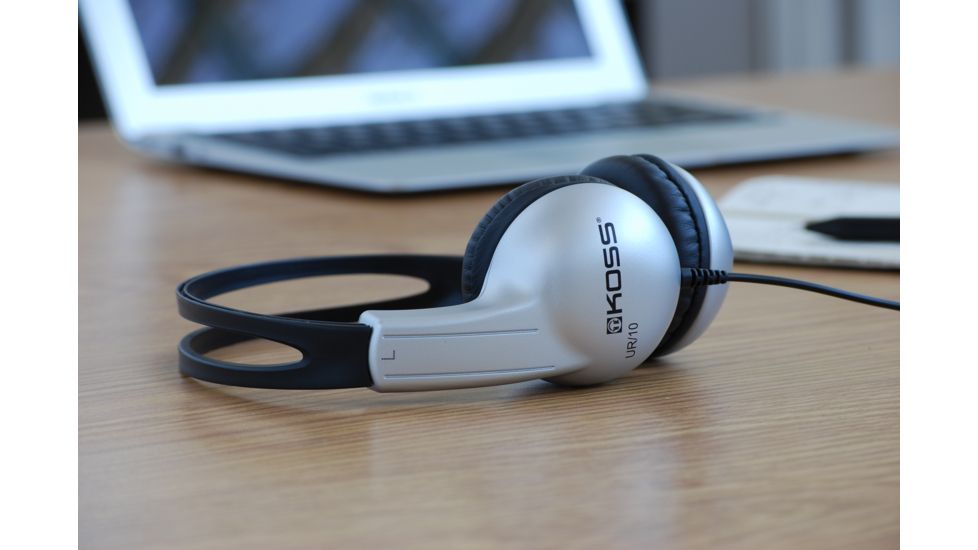 Koss UR10 Lighweight Home Headphone, Silver/Black, NSN 5965-32-015-8412 , 5965320158412, UR10
