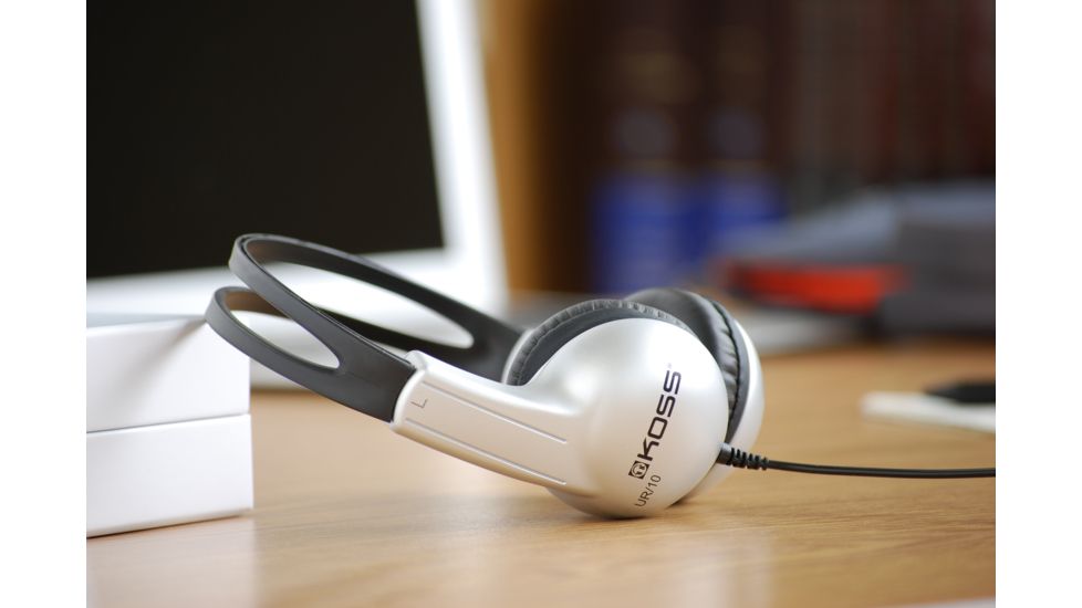 Koss UR10 Lighweight Home Headphone, Silver/Black, NSN 5965-32-015-8412 , 5965320158412, UR10