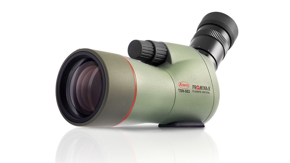 Kowa TSN-553 55mm Prominar Pure Fluorite Angled Spotting Scope w/ 15-45x Zoom Eyepiece, Green, Compact, TSN-553