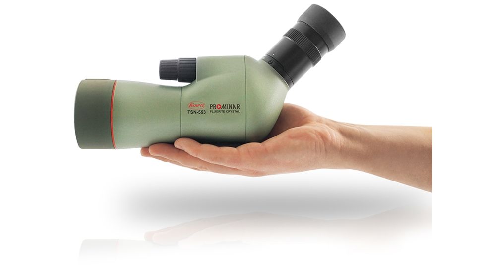Kowa TSN-553 55mm Prominar Pure Fluorite Angled Spotting Scope w/ 15-45x Zoom Eyepiece, Green, Compact, TSN-553