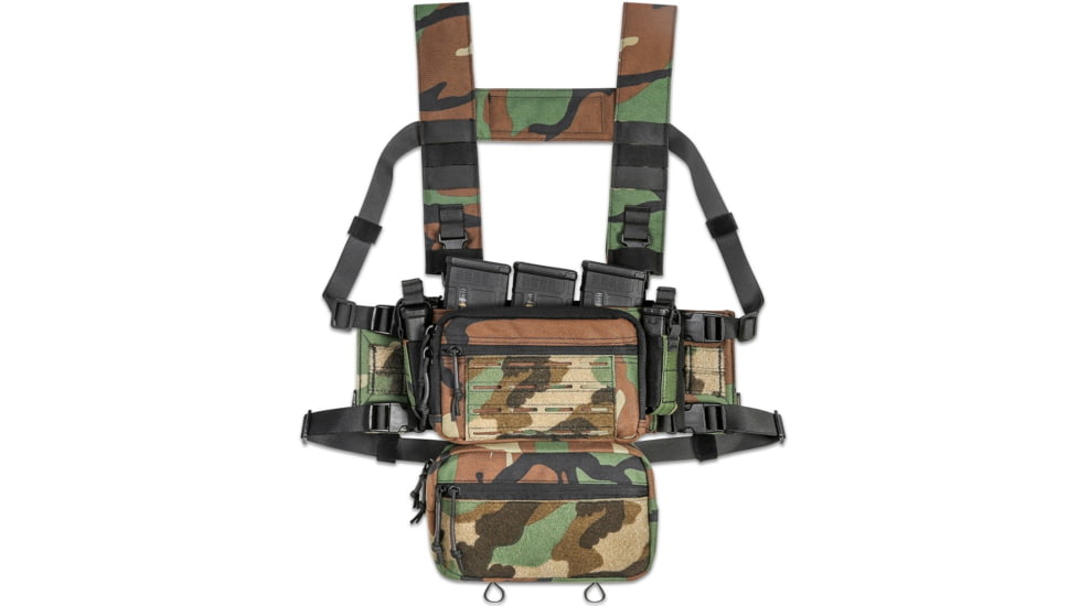 Krate Tactical ACETAC S.O.P. Micro Chest Rig - Woodland Camo, ATC-CR-WDL