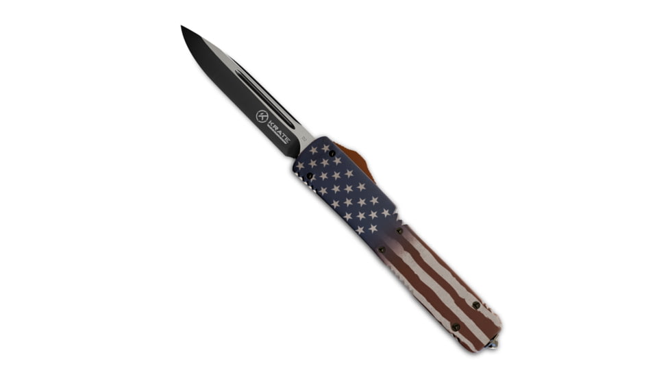 Krate Tactical American Flag OTF Knife, KRT-OTF-SSAC-AAK-S0D2K