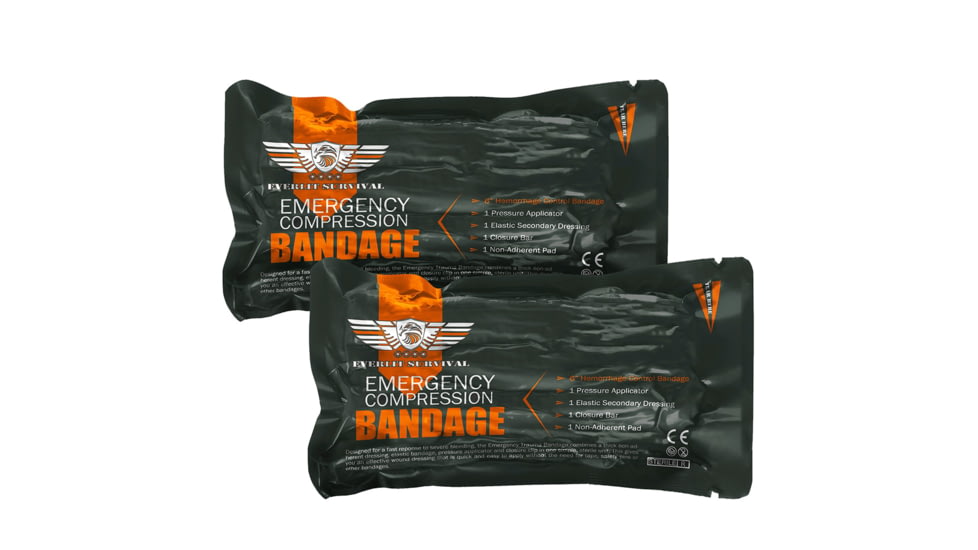 Krate Tactical Compression Trauma Bandages 2 Pack, ELT-ZCG-2PK-2