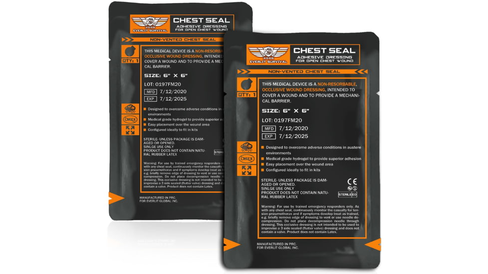 Krate Tactical Occlusive Non-Vented Chest Seal 2 Pack, ELT-OCS-2PK