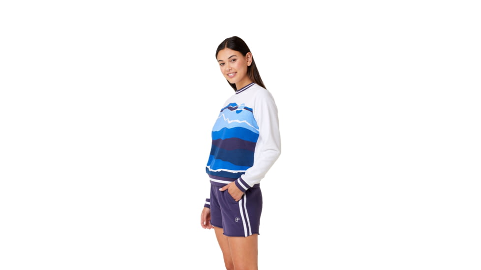 Krimson Klover Holly Crewneck Sweaters - Womens, Landscape S. Blue, Large, S23155P-668-L